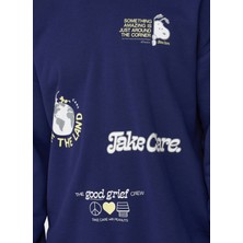 Only & Sons O Yaka Mavi Erkek Sweatshirt 22026422_ONSPEANUTS Rlx Crew Neck S