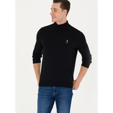 U.S. Polo Assn. Balıkçı Yaka Slim Fit Siyah Erkek Kazak YBS-SK23