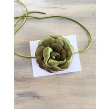 Karan Tuhafiye Gül Kolye/saten Çiçek Kolye