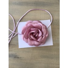 Karan Tuhafiye Gül Kolye/saten Çiçek Kolye