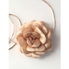 Karan Tuhafiye Gül Kolye/saten Çiçek Kolye