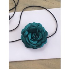 Karan Tuhafiye Gül Kolye/saten Çiçek Kolye