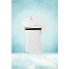 Poseidon Storm Erkek Beyaz Dri-Fit Kumaş Baskısız Yuvarlak Yaka Kısa Kol T-Shirt S-3xl