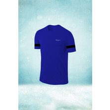 Poseidon Storm Erkek Mavi Dri-Fit Kumaş Spor Için Konforlu  Kısa Kol T-Shirt  S-3xl