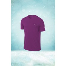 Poseidon Storm Büyük Beden Erkek Mor Dri-Fit Kumaş Bisiklet Yaka Kısa Kol Günlük T-Shirt    (4xl- 10XL)