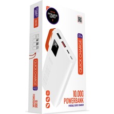 Powerway  10.000 Mah Pd 22.5W Dahili Kablolu Hızlı Şarj LED Fener Gerçek 10.000 Mah QC10 Powerbank