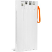 Powerway  10.000 Mah Pd 22.5W Dahili Kablolu Hızlı Şarj LED Fener Gerçek 10.000 Mah QC10 Powerbank