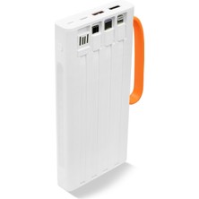 Powerway  10.000 Mah Pd 22.5W Dahili Kablolu Hızlı Şarj LED Fener Gerçek 10.000 Mah QC10 Powerbank