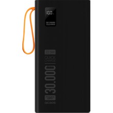 Powerway  30.000 Mah Pd 22.5W Dahili Kablolu Hızlı Şarj LED Fener Gerçek 30.000 Mah QC30S Powerbank