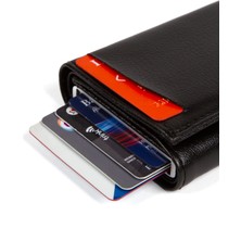 Goldenowl  Deri Mekanizmalı Kutulu Rfid Korumalı Hırsızlık Engelleyici Para & Kartlıklıklı Cüzdan