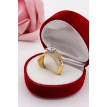 Latif Kuyumcu 14 Ayar Altın Yüzük Alyans Tektaş Kadın Yüzük