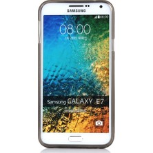 FitCase Samsung Galaxy E7 (E700) Kılıf Soft Silikon Şeffaf-Siyah Arka Kapak