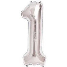 Hayaller Dükkanı Folyo Balon Rakam 1 Gümüş 32INC Pk:1