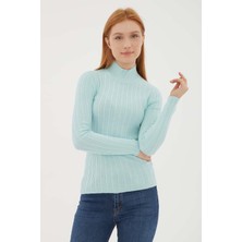 Fashion Friends Kadın Kazak Mint Yeşili 23K0389K1