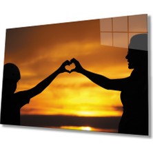 Kırmızı Ayı Love Cam Tablo