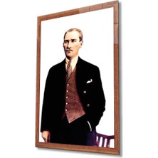 Kırmızı Ayı Atatürk Cam Tablo