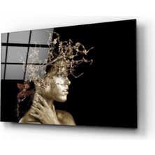 Kırmızı Ayı Kadın Cam Tablo