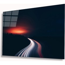 Kırmızı Ayı Yol Cam Tablo