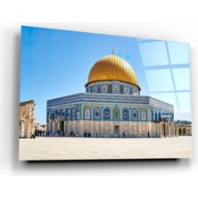 Kırmızı Ayı Kudüs Cam Tablo