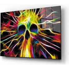 Kırmızı Ayı Soyut Cam Tablo