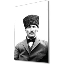 Kırmızı Ayı Atatürk Cam Tablo