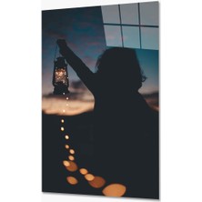 Kırmızı Ayı Eşya Cam Tablo