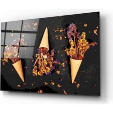 Kırmızı Ayı Külah Cam Tablo