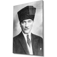Kırmızı Ayı Atatürk Cam Tablo