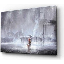 Kırmızı Ayı Yağmurda Sevgililer Tablo