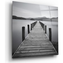 Kırmızı Ayı Iskele Cam Tablo