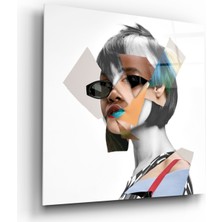 Kırmızı Ayı Portre Cam Tablo