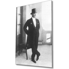 Kırmızı Ayı Atatürk Cam Tablo