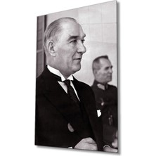 Kırmızı Ayı Atatürk Cam Tablo
