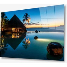 Kırmızı Ayı Doğa Cam Tablo