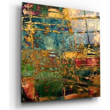 Kırmızı Ayı Renkli Cam Tablo