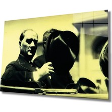 Kırmızı Ayı Atatürk Cam Tablo