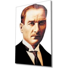 Kırmızı Ayı Atatürk Cam Tablo