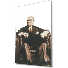 Kırmızı Ayı Atatürk Cam Tablo
