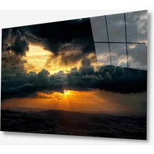 Kırmızı Ayı Doğa Cam Tablo