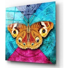 Kırmızı Ayı Renkli Cam Tablo