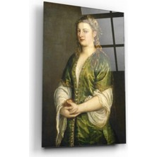 Kırmızı Ayı Kadın Cam Tablo