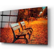 Kırmızı Ayı Sonbahar Cam Tablo