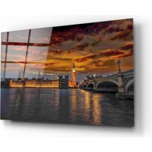 Kırmızı Ayı Şehir Cam Tablo