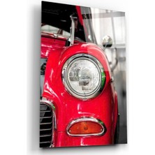 Kırmızı Ayı Araba Cam Tablo