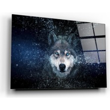 Kırmızı Ayı Kurt Cam Tablo