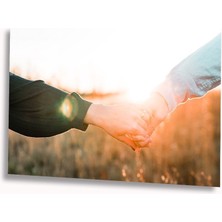 Kırmızı Ayı Sevgililer Cam Tablo