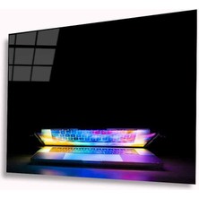 Kırmızı Ayı Laptop Cam Tablo