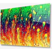 Kırmızı Ayı Soyut Cam Tablo