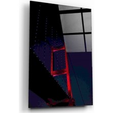 Kırmızı Ayı Köprü Cam Tablo