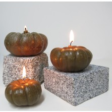 Missi 3 Boy Dekoratif Haki Balkabağı Mum Seti